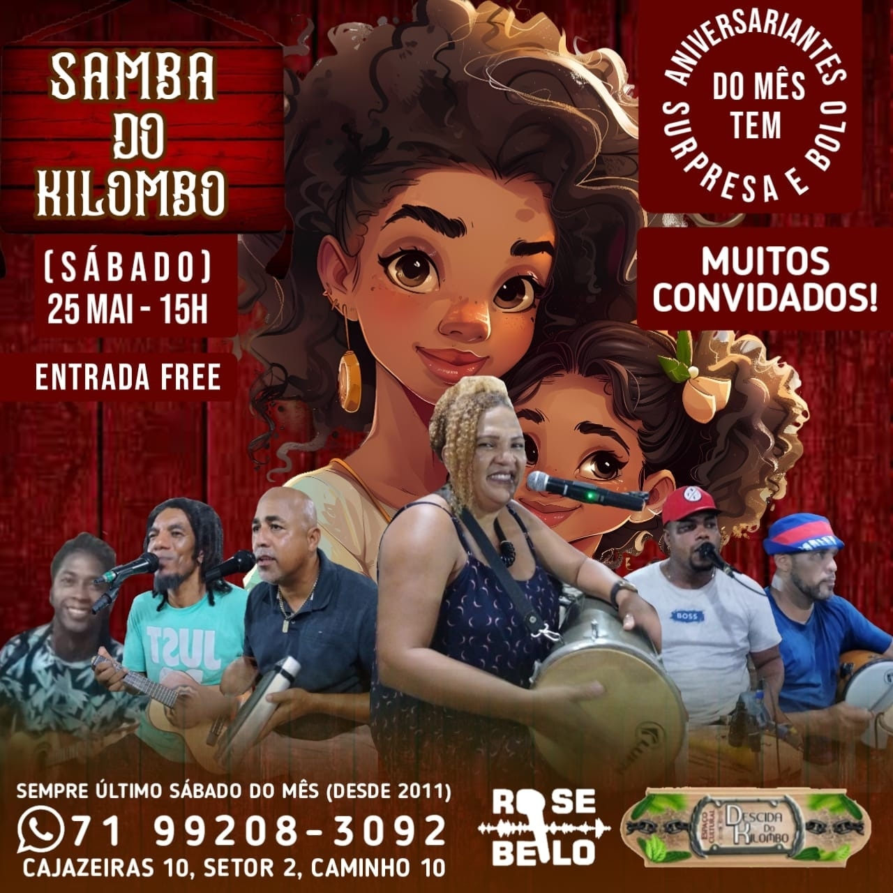 SAMBA DO KILOMBO EM CAJAZEIRA 8  SALVADOR BAHIA SEMPRE NOÚLTIMO SÁBADO DO MÊS   DIVERSÃO GARANTIDA   FEIJOADA FREE AO MEIO DIA