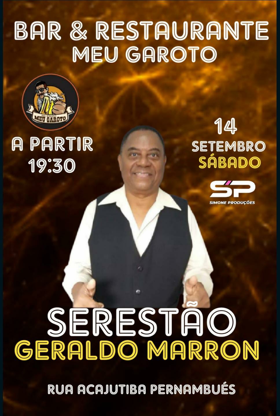 É SHOW CANTOR  GERALDO MARROM. CONTATO SHOWS DE EVENTOS  71 9988-6677 . https://www.facebook.com/geraldo.marrom