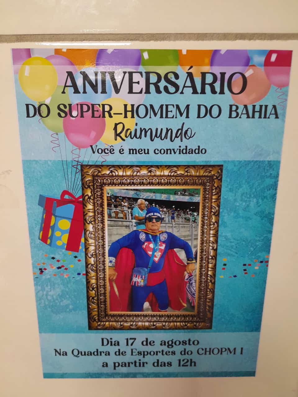 RAIMUNDO SAPUCAIA : NIVER DO FÃ NÚMERO 1 DO ESPORTE CLUBE BAHIA. + DE 80 ANOS.CABULA CHOPM i, SALVADOR BAHIA DIA 17.08.2024 ÁS 12 HS